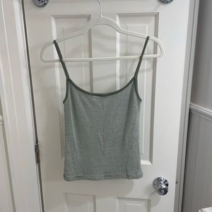 Green and White Stripped Brandy Tank